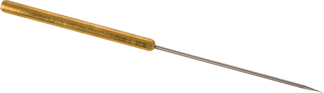 穿透针，标准硬化不锈钢针，露针长度40-45mm. 通过独立实验室的ASTM精度认证. Wt. 2.5g.
